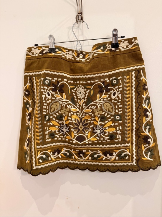 Jacqui E Dresses & Skirts - Jacquie the Label Lia Floral Embroidered Scalloped Mini Skirt Large Boho